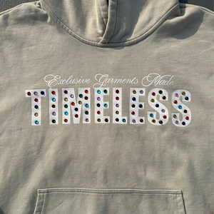 Custom Rhinestone Embellished <b>Hoodie</b> for <b>Men</b> 100% Cotton Acid Washed Design Hooded <b>Lined</b> Available XXS 2XL - Product Image 2
