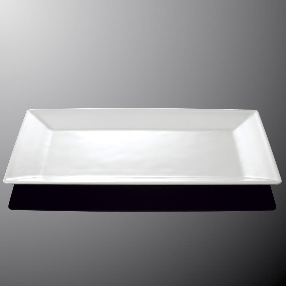 จานสลัดสี่เหลี่ยมสีขาว45ซม