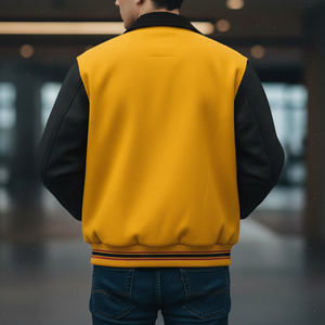Chaqueta Varsity Larga para Hombre, Personalizada al por Mayor, 100% Lana, con Hombros Caídos, Capucha Impermeable, Cuello Casual Bordado - Product Image 2