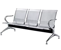 Chaises d'attente en acier inoxydable de 3/4/5 places pour le client en vente directe d'usine pour la réception publique d'un hôpital d'aéroport