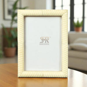 Sea Siren Ligeia Pattern Modern Handmade Bone Inlay for Photo <b>Frame</b> Cream Finish Tabletop Wall Mount Customizable Bedroom - Product Image 3