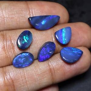 Ópalo Natural Australiano Doble Ovalado, Cabujón de Ópalo Azul Fuego para Fabricación de Joyas, Proveedor Mayorista de Piedras - Product Image 3