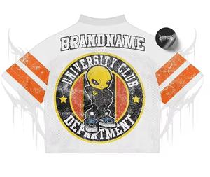 Maillot Rétro en Polyester Surdimensionné Personnalisé de Football Sublimation Boxy Fit Streetwear Maille Maillot de Football Américain Sportswear Uniforme - Product Image 4