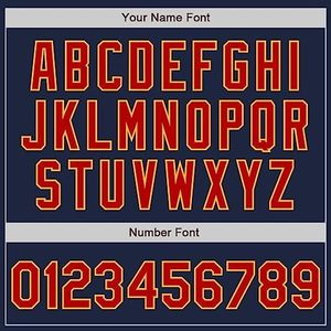 Personalizable Navy Red Gold Letterman chaqueta de tela de lana alta personalizada béisbol Varsity equipo nombre Número invierno High Street - Product Image 6