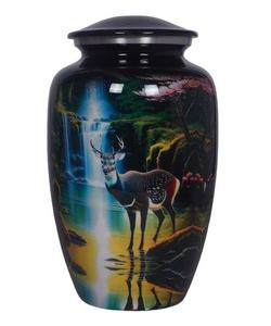 Urna de cremación de aluminio de estilo americano clásico, acabado Natural, decoración interior de Metal para cenizas, suministros funerarios para adultos conmemorativos - Product Image 3