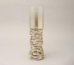 Exquisito soporte de vela dorado increíble con vidrio Ideal para interiores de casas modernos, rústicos, clásicos y elegantes - Product Image 2