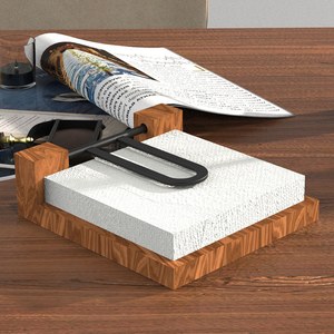 Flat Metal <b>Paper</b> Hand <b>Towel</b> Holder Tray Wood Kitchen Napkin <b>Dispenser</b> with Weighted Arm - Product Image 1
