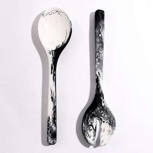 Juego de Cubiertos de resina epoxi de primera calidad con asas de brillo transparente, ideal para un hogar elegante y una configuración de comedor festiva - Product Image 2