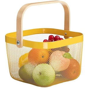 Multi Functional Hanging Fruit <b>Bin</b> Rectangle Metal Mesh Iron Basket Storage Organizer For Nursery Or <b>Kitchen</b> Pantry - Product Image 5