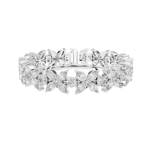 กำไลข้อมือเพชรทรงดอกไม้ 14.05 กะรัต เพชร CVD คุณภาพ VVS-VS-EF ทอง 18KT, 14KT, 10KT และเงิน 925  โมอิสซาไนต์ และเพชรทรงบริลเลียนท์ - Product Image 2