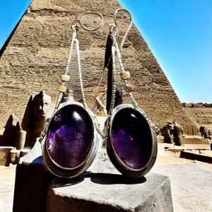 <b>Amethyst</b> Sterling Silver Dangle <b>Earrings</b> February Birthstone Jewelry Handmade Gift For Women Elegant Design - Product Image 6