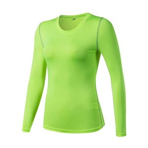 Primavera Verano mujer Fitness deporte entrenamiento gimnasio camiseta señoras correr camiseta logotipo personalizado compresión desgaste Yoga Tops - Product Image 4
