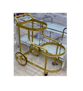 Iron And Glass Food Serving <b>Trolley</b> Customized Size And Shape Serving Cart <b>Trolley</b> For Hotel Restaurant Use - Product Image 4