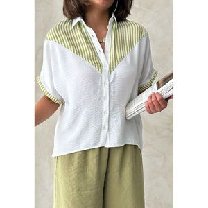 Camisa de Algodón y Poliéster para Hombre TOPSHOW con Detalle de Rayas Azul Claro - Disponible para Pedidos al por Mayor en Tallas S, M, L, XL - Product Image 2