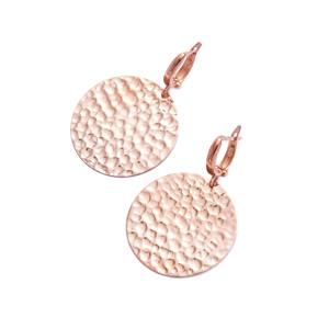 Pendientes Colgantes Modernos con Diseño Circular Martillado, Joyería Turca Hecha a Mano al por Mayor en Plata de Ley 925 - Product Image 1