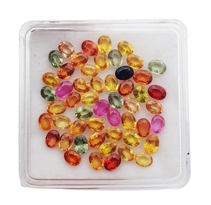 พลอยไพลินหลากสีธรรมชาติ รูปทรงวงรี เจียระไนแบบบริลเลียนท์  ผ่านการปรับขนาดแล้ว  ไม่มีการเชื่อมติดกับตัวเรือน  ได้รับการรับรองจากผู้ที่สาม  ผ่านการเคลือบแว็กซ์/น้ำมัน - Product Image 1