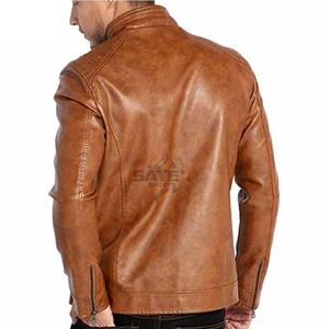 แจ็คเก็ตหนังแท้สไตล์คาเฟ่เรเซอร์ย้อนยุคสำหรับฤดูหนาว ขายดี 男女兼用 กันลม ระบายอากาศดี แต่งลายปะติด - Product Image 2