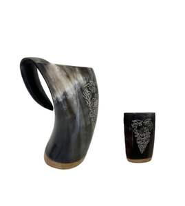 Taza de cerámica tallada vikinga natural hecha a mano personalizada para citas, para cerveza y café en el hogar, hoteles, restaurantes - Product Image 6