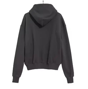 Sudadera con Capucha Extra Grande para Hombre, Color Sólido, Corte Regular, Tejido de Felpa Francesa, Estilo Casual para Otoño, Gris - Product Image 3