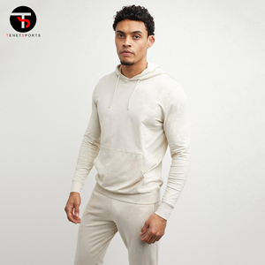 Logo personnalisé impression 100% coton hommes Gym Fitness survêtement à capuche tenue d'entraînement nouveau Design hiver polaire facile lavage léger - Product Image 3