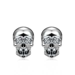 Boucles d'oreilles clous Jeulia en argent sterling, motif crâne de chevalier squelette, pour soirée - Product Image 1