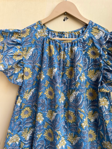 Main bloc imprimé femmes haut d'été décontracté Floral coton Blouse avec broderie à la main vêtements d'extérieur courts - Product Image 4