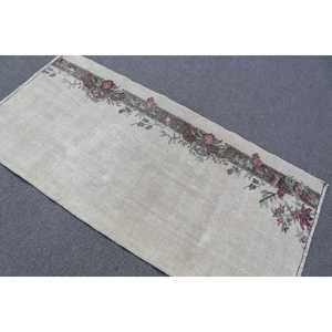 Tapis turc vintage 2,8 x 5,9 pieds, tapis d'appoint, tapis Ikat blanc - Product Image 4