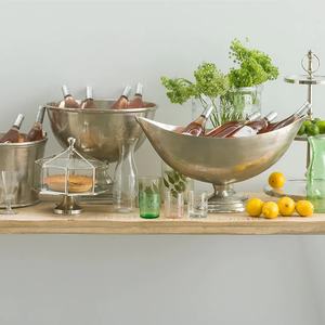 Seau à glace refroidisseur de vin en métal en alliage d'aluminium fini nickel argenté - Product Image 1
