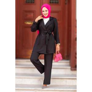 Veste Blazer Hijab Ensemble 2 Pièces Noir - Product Image 2