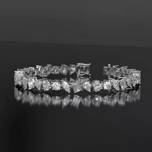 Lab Grown Diamond <b>Tennis</b> Bracelet for Women and Men Solid Gold Mix Cut Moissanite Bracelet and Bangle - Product Image 1