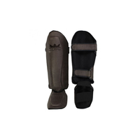 Protections de tibias en cuir synthétique imperméable pour Muay Thai MMA |   Protection professionnelle pour la boxe et le kickboxing |   Design personnalisable S-XXL |