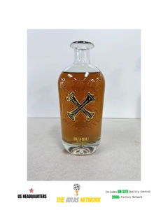 Bouteilles en verre de boisson en silex décorées imprimées sur mesure de qualité supérieure estampage à chaud 100ml 1.75L 375ML bouchon en caoutchouc pour rhum - Product Image 4
