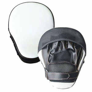 แผ่นรองฝึกซ้อมหนังวัวพิมพ์โลโก้คุณภาพสูงแบบกำหนดเอง แผ่นรองมือสำหรับคิกบ็อกซิ่งระดับมืออาชีพ และถุงมือชกมวยศิลปะการต่อสู้ PU - Product Image 1