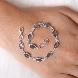Pulsera de estilo bohemio de Plata de Ley 925 para mujer, pulsera de tenis de piedras preciosas labradorita hecha a mano, regalo de joyería clásica - Product Image 2