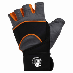 UNIQUE GYM WEAR High Quality Hot Selling Custom Logo Leather Fitness Gym Gloves <b>Wraps</b> Adjustable Wrist Strap Weight Lifting - Product Image 2