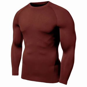 Chemise de compression à manches longues personnalisée pour hommes couche de base à séchage rapide pour les vêtements de course à pied de gymnastique vêtements de course à pied - Product Image 4