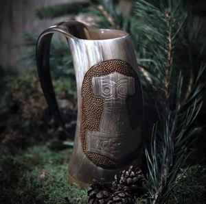 Natural Horn <b>Mug</b> Viking Drinking Eco-Friendly Religious Animal 3D Hand Carved Engraved High Quality - Product Image 6