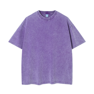 2024 gros Hip Hop 220 Gsm coton t-shirt lavé à l'acide pour hommes 100% coton T-shirt pour hommes coupe ample imprimé - Product Image 6