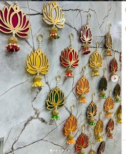 Decoraciones de boda india Lotus decorativo y Ganpati Fondo colgante para festivales Accesorios decorativos para el hogar - Product Image 1
