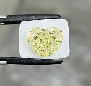 Para diamantes sueltos naturales de Color amarillo elegante certificados a granel VS2 claridad corte de corazón EX polaco EX simetría 20,01 Ctw joyería fina - Product Image 1