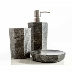 Dispensador de mármol gris, set de baño, soporte de pasta de dientes de mármol redondo de nuevo aspecto, artículo doméstico a la venta - Product Image 1