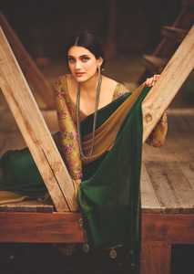 Sari de Fiesta con Trabajo de Lentejuelas, Blusa de Diseñador, Ropa Tradicional, Informal, Funcional, Combinación de Colores Hermosos y Modernos - Product Image 3