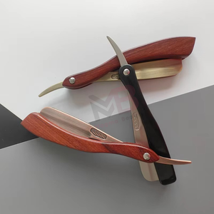 MAGMA BEAUTY Fournitures de Barbier en Gros Rasoir Professionnel Droit de Salon avec Manche en Bois et Logo Personnalisé - Product Image 2