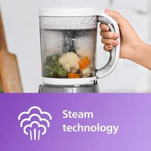 飞利浦Avent Premium 4合1蒸锅搅拌机，婴儿食品制造商，蒸汽，混合，除霜，再加热，洗碗机安全，型号SCF883/02 - Product Image 3