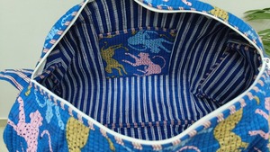 กระเป๋าดัฟเฟิลก์พิมพ์ลายทำด้วยมือผ้าฝ้ายลำลองแนวยุทธวิธีกีฬาสีน้ำเงินเข้มเป็นมิตรกับสิ่งแวดล้อมความจุขนาดใหญ่กระเป๋าสำหรับเดินทางยิม - Product Image 2