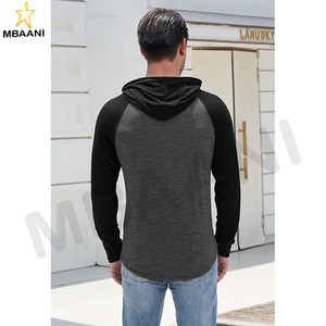 Sweat-shirt à capuche pour homme, manches longues, décontracté, athlétique, mode, pull à capuche avec col contrasté et cordon de serrage - Product Image 3