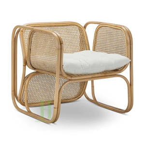 Tabouret bas en rotin moderne européen tabouret en rotin tissé à la main chaise en osier pour salon design personnalisé au Vietnam - Product Image 3