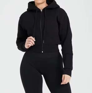 Vente en gros de vêtements de sport pour femmes pull à cordon à manches longues sweats à capuche pour entraînement de gymnastique sweats à capuche personnalisés - Product Image 6