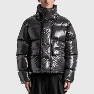 Veste matelassée personnalisée pour hommes hiver extérieur manteau matelassé en duvet col montant veste d'hiver à fermeture éclair 2025 - Product Image 1