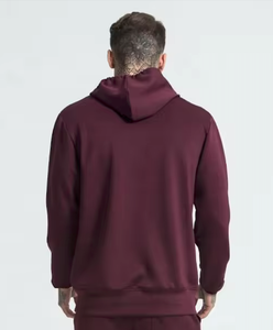 Haut d'hiver Warm Basic Hoodies Solid Contrasting Colors Hoodie for Men in the Burgundy Colors - Product Image 6